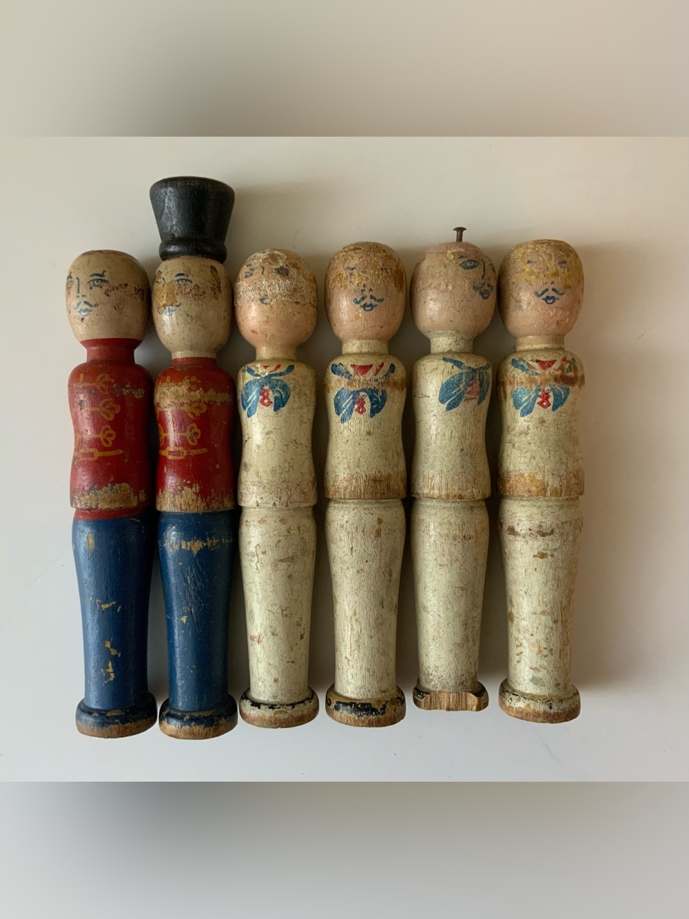 Rare Vintage/ Antique Wooden Skittles/ Bowling Pins/ Peg Dolls